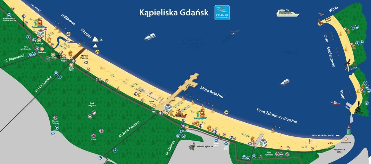 Apartament Sunny Sleeps 4 By The Beach With Garden Patio - Gdansk Przymorze Zewnętrze zdjęcie